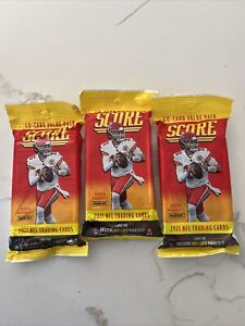 Lot of 3 2021 Panini Score NFL Football 40 Card Value Cello Fat Packs NEW SEALED