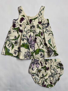 2 Pc. Tea Collection Floral Dress Bloomers Ruffle Pants 6-9 Months Baby Girl