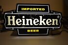 Heineken Imported Beer Bar Light Sign Plug In Works Great Man Cave Vintage 11x6