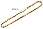 14kt  Solid Yellow Gold Rope Chain Necklace 1.8mm-5mm Mens Women 7