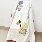Vintage Handmade Sunbonnet Sue Girl Embroidered Hand Stitched Twin Cotton QUILT