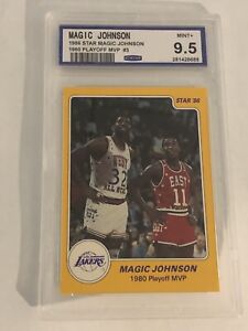 New Listing1986 Star Magic Johnson Isiah Thomas #9 1980 Playoff MVP CCG 9.5 Lakers Pistons