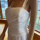 Davids Ivory Taffeta One Shoulder Floor Length Wedding Gown Bridal Dress Size 14