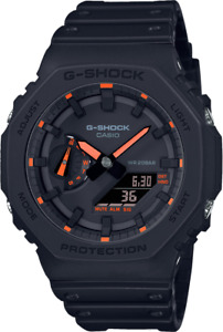Casio G-Shock GA2100-1A4 48.5mm Black and Orange Analog and Digital Unisex Watch