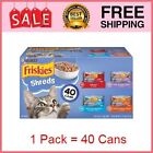 Purina Friskies Shreds Wet Cat Food Variety Pack, 5.5 oz Cans (40 Pack)