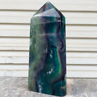 2.31lbNatural Beautiful Color Fluorite Crystal Obelisk Quartz Healing Wand Point