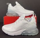 Nike Air Max 270 (GS) Triple White Metallic Silver Shoes 943345-103 Size 7Y