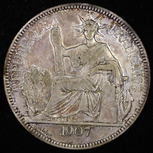 1907 French Indo-China Silver Piastre