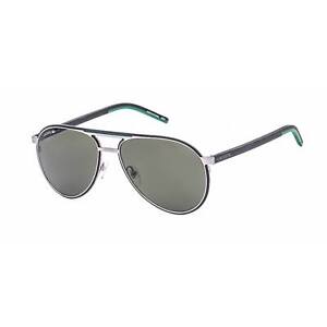 Lacoste Men's Sunglasses Full Rim Shiny Grey Metal Aviator Shape Frame L193S 035