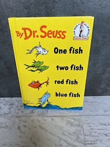 Vintage 1960 One Fish, Two Fish, Red Fish, Blue Fish by Dr. Seuss Hardback Book