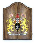 Vintage Knight Of Arms Oxford Dart Board Wood Cabinet