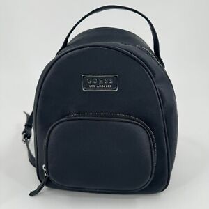 Guess Los Angeles WOMENS Black Zip Close Adjustable Straps Mini Backpack Purse