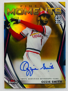 New Listing2021 Topps Finest Baseball Ozzie Smith Finest Moments Gold Auto /50