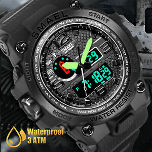 Waterproof Men's Army Military Shock Sport Quartz Wrist Date Digital Watch SMAEL