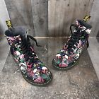 Dr Martens 1460 Pascal Boots Rose Skull Womens Size 8