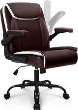 Office Chair Adjustable Desk Chair Mid Back Executive Comfortable PU Leather Erg
