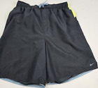 NIKE MEN'S CORE CONTEND VOLLEY SWIM TRUNKS XL GRAY GREEN LINED
