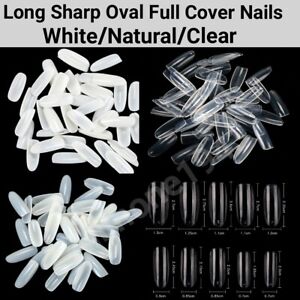 600Pc Long Sharp Oval Full Cover Artificial French False Fake Nail Tips Jargod