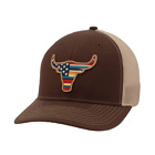 Ariat Men's Serape Bull USA Flag Brown Snapback Hat A300046002