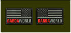 GARDAWORLD Flag Embroidery Patch 2X3.5 Hook ON Back gray on black