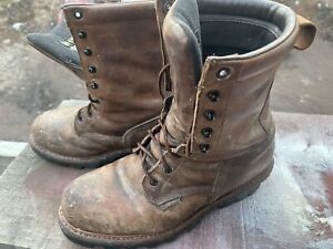 Red Wing 616 Brown Logger Leather Boots Electrical Waterproof -11 D Insulated .