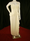 Assar NY Wedding Dress 6-10 Sheath Ivory Silk Straps Ruched Draping Crystal Pin