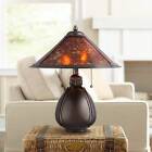 Tiffany Style Table Lamp Bronze Pottery Mica Natural for Living Room Bedroom