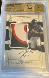 2021 National Treasures Sick Patch  Justin Fields RPA RC Auto /25 BGS 9.5 10