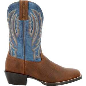 Durango Westward TooledInlay Square Toe Cowboy  Mens Blue, Brown Casual Boots DD