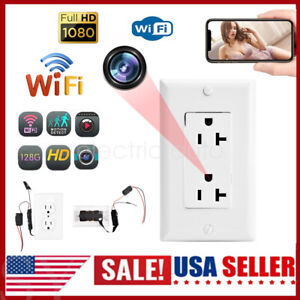 1080P WiFi IP Wireless Wall Detachable AC Outlet Home Nanny Full HD Camera Audio