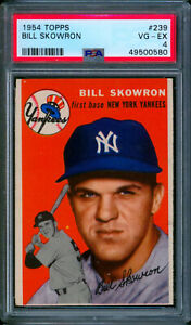 1954 Topps BILL MOOSE SKOWRON #239 New York Yankees VG-EX PSA 4 SP RC Nice Color