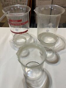 Pyrex Corning Glass Beaker For Dark Room Chemical Mixing Photography Lot Of 5