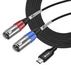 USB C to Dual XLR Audio Cable, Type C to XLR Male Output Stereo Cord, Male XL...