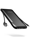 TG90° 10000mah Power Bank Thin Slim Portable Charger Built in Cable Type C