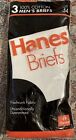 Vintage NEW 1992 Hanes Men's White Briefs Underwear NOS 3-Pack (Size 34) USA