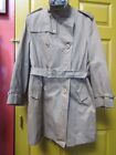Mens Large 42 Mid Length Trench Coat Spain Wool Lined Hispacor