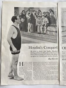 Vintage June 1928 American Magazine  Article Houdini's Conquest Of America-Rare￼
