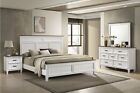 Adelina Transitional 5PC Queen Bedroom set in White / Nutmeg