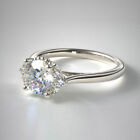 Diamond Ring IGI GIA 0.68 Carat Round Cut Lab Created 14K White Gold Size 5 6 7