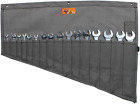 Wrench Pouch 16 Pockets Metric & Standard Wrench Set Organizer & Roll Up Pouch -