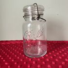 Vintage BALL IDEAL Clear One quart Mason Jar with Wire Bail and Glass Lid
