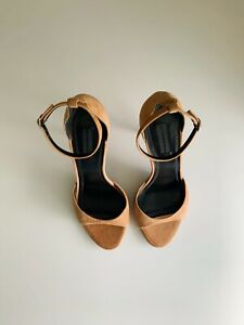 NEW Alexander Wang Tan Suede Cutout Ankle Strap Sandals Size 38