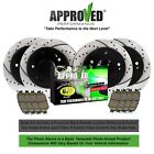 Front & Rear Drilled/Slotted Rotors with Pads Fits F150 w Electric Parking Brake