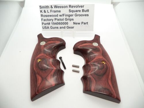 194060000 Smith Wesson K&L Frame Stock Grips w/Hardware Square Butt Rosewood