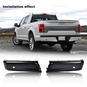 Fit For 2015-2020 Ford F-150 Black Left Right Rear Bumper Ends W/ Park FO1102383 (For: 2020 F-150 XLT)