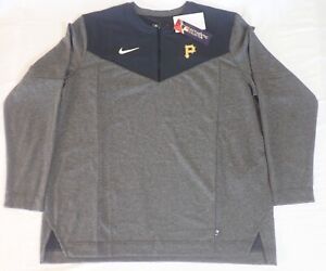 NWT NIKE DRI-FIT MLB AUTHENTIC COLLECTION PITTSBURGH PIRATES XL 1/4 ZIP PULLOVER