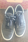 Vans Old Skool Black LEATHER Boat Shoes Sneakers Sz 8.5 Men / 10 Women