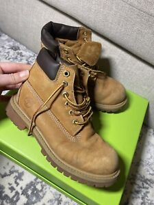 Timberland Premium 6 Inch Boot Wheat Size 1Y Waterproof Youth