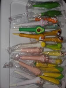 Wholesale Lot of 22 New Squishy Stress Relief Pens with Refills Resale or Prizes