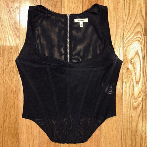 Miaou Campbell Corset in Black Mesh Medium Excellent Condition